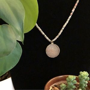 Gemstone and Druzy Necklace - Keep it Neutral - Mickey Lynn